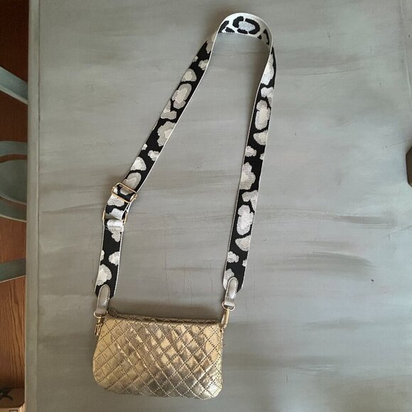 Reversible Leopard Print Wide Detachable Purse Strap Adjustable - Picture 6 of 7